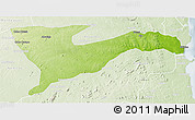Physical 3D Map of Chiure, lighten