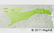 Physical 3D Map of Chiure, lighten, semi-desaturated