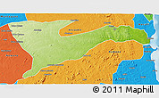 Physical 3D Map of Chiure, political outside