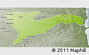 Physical 3D Map of Chiure, semi-desaturated