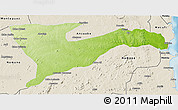 Physical 3D Map of Chiure, shaded relief outside