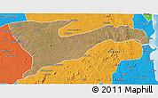 Satellite 3D Map of Chiure, political outside
