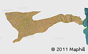 Satellite 3D Map of Chiure, single color outside