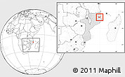 Blank Location Map of Chiure, highlighted country, within the entire country