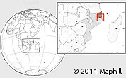 Blank Location Map of Chiure, highlighted country, highlighted parent region, within the entire country