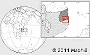 Blank Location Map of Chiure, highlighted country, highlighted parent region