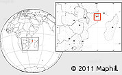 Blank Location Map of Chiure, highlighted parent region, within the entire country