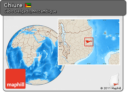 Shaded Relief Location Map of Chiure