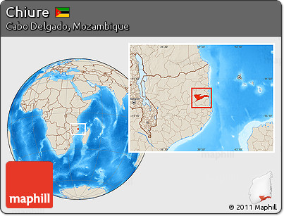 Shaded Relief Location Map of Chiure
