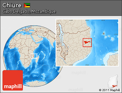 Shaded Relief Location Map of Chiure