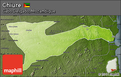 Physical Map of Chiure, darken