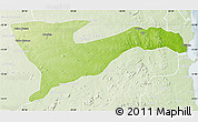 Physical Map of Chiure, lighten