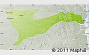 Physical Map of Chiure, lighten, semi-desaturated