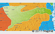 Physical Map of Chiure, political outside