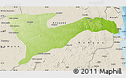Physical Map of Chiure, shaded relief outside