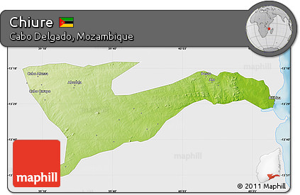 Physical Map of Chiure, single color outside