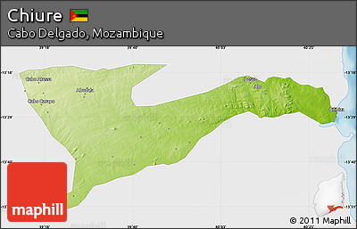 Physical Map of Chiure, single color outside