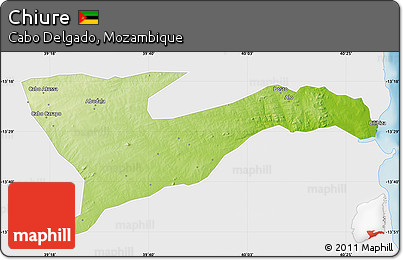 Physical Map of Chiure, single color outside