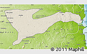 Shaded Relief Map of Chiure, physical outside