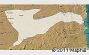 Shaded Relief Map of Chiure, satellite outside