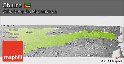 Physical Panoramic Map of Chiure, desaturated