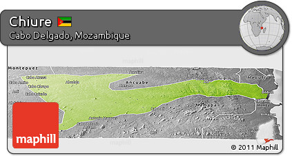 Physical Panoramic Map of Chiure, desaturated