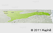 Physical Panoramic Map of Chiure, lighten, semi-desaturated