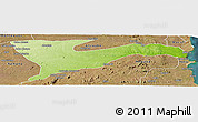 Physical Panoramic Map of Chiure, satellite outside