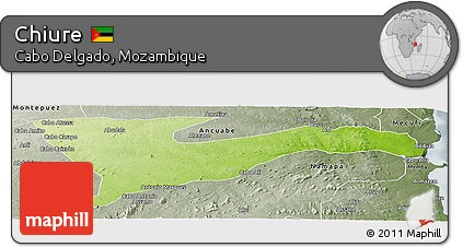 Physical Panoramic Map of Chiure, semi-desaturated