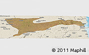 Satellite Panoramic Map of Chiure, shaded relief outside