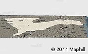 Shaded Relief Panoramic Map of Chiure, darken