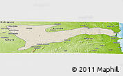 Shaded Relief Panoramic Map of Chiure, physical outside
