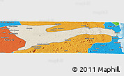 Shaded Relief Panoramic Map of Chiure, political outside