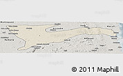 Shaded Relief Panoramic Map of Chiure, semi-desaturated
