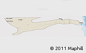 Shaded Relief Panoramic Map of Chiure, single color outside
