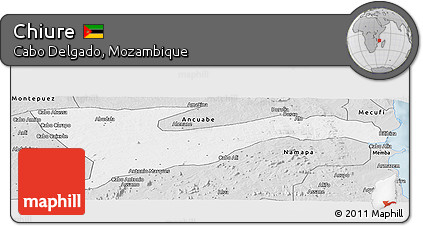 Silver Style Panoramic Map of Chiure