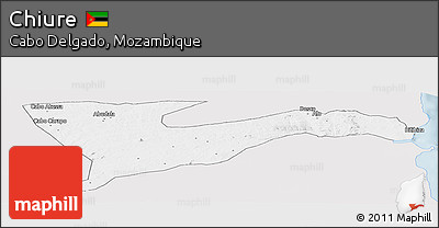 Silver Style Panoramic Map of Chiure, single color outside