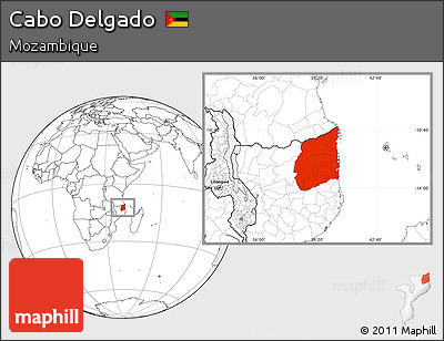 Blank Location Map of Cabo Delgado