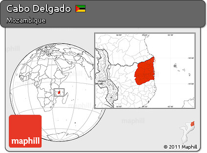 Blank Location Map of Cabo Delgado