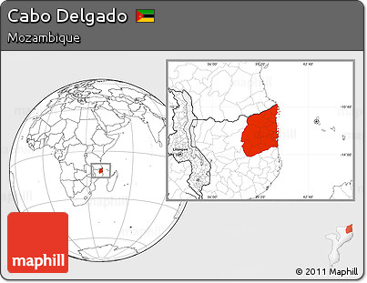 Blank Location Map of Cabo Delgado