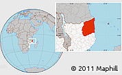 Gray Location Map of Cabo Delgado, highlighted country