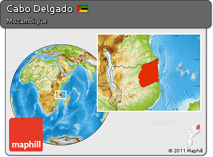 Physical Location Map of Cabo Delgado