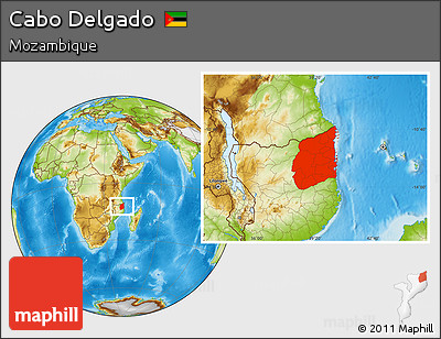 Physical Location Map of Cabo Delgado