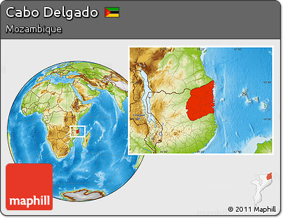 Physical Location Map of Cabo Delgado