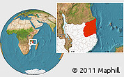 Satellite Location Map of Cabo Delgado, highlighted country