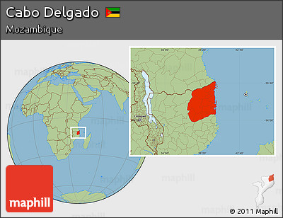 Savanna Style Location Map of Cabo Delgado