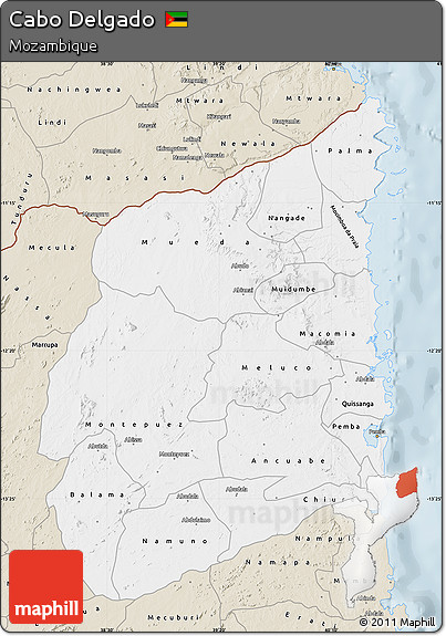 Classic Style Map of Cabo Delgado