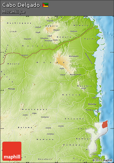 Physical Map of Cabo Delgado
