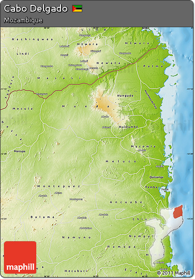 Physical Map of Cabo Delgado