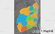 Political Map of Cabo Delgado, darken, desaturated